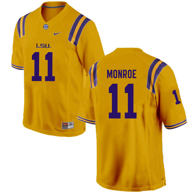 Men #11 Eric Monroe LSU Tigers College Football Jerseys Sale-Gold - Click Image to Close